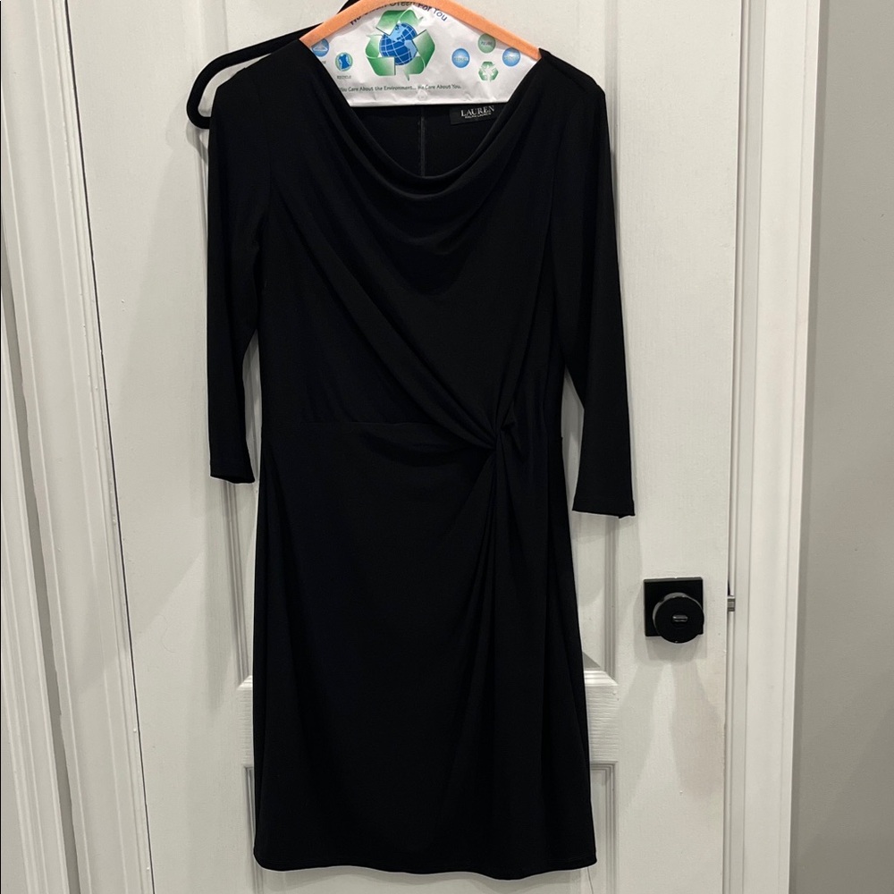 Ralph Lauren Black Label Elegant Black Long Sleeve Dress
